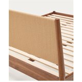 Kave Home Temno rjava zakonska postelja iz masivnega oreha z letvenim dnom 180x200 cm Elan – | Shoptok.si
