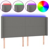 Maison Chic LED Posteljno vzglavje - Vzglavna omarica - Nočna omarica temno sivo 203x16x118/128 cm blago, (21709672) | Shoptok.si