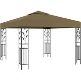  Sjenica s LED svjetlosnim trakama 3 x 3 m smeđe-siva | shoptok.hr