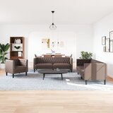  Chesterfield garnitura od 3 dijela, smeđa, umjetna koža | shoptok.hr