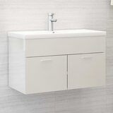 vidaXL Ormarić za umivaonik visoki sjaj bijeli 80x38,5x46 cm iverica Cijene