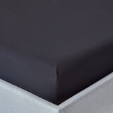 HOMESCAPES Črna posteljna rjuha iz egipčanskega bombaža, 200 niti, 160x200 cm, (20750425) | Shoptok.si