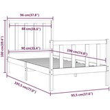  Posteljni okvir iz trdnega lesa 90x190 cm, (20645891) | Shoptok.si