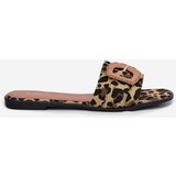 Boto Flat Women's Slippers With Decorative Buckle Leopard Clariola | ePonuda.com