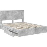  Postelja s shranjevanjem z vzglavjem Betonsko siva 150 x 200 cm, (5000105869) | Shoptok.si