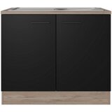 Flex-Well Spodnja Omarica Za Korito Capri, Črna, Hrast | Shoptok.si