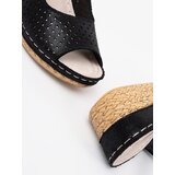 GOODIN Black openwork wedge sandals | Shoptok.si