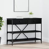 vidaXL Konzolna miza Črni hrast 100x34,5x75 cm Inženirski les | Shoptok.si