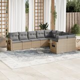  The Living Store Vrtna garnitura 9-delna z blazinami bež poli ratan - Vrtna Sedežna Garniture, (21481656) | Shoptok.si