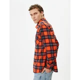 Koton Lumberjack Shirt Pocket Detailed Buttoned Classic Collar