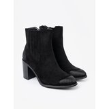 Shelvt Black suede ankle boots on a high heel with padded | Shoptok.si