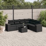 vidaXL 7-dijelni set vrtnih sofa od poliratana s jastucima crni | shoptok.hr