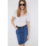 Tommy Hilfiger Kratka majica s primesjo lanu bela barva | Shoptok.si