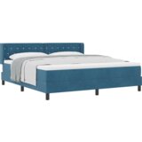  postelja s vzmetjo in vzmetnico temno modra 180x200 cm žamet, (22083389) | Shoptok.si