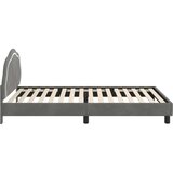  Otroški posteljni okvir z vznožjem Temno siva 90 x 190 cm Žamet, (5000104798) | Shoptok.si