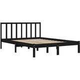  Okvir za krevet od masivne borovine crni 150x200 cm bračni | Eponuda.com