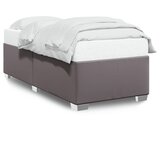 vidaXL Posteljni okvir siv 90x190 cm umetno usnje | Shoptok.si
