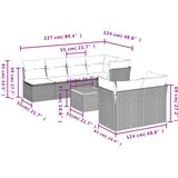  8-dijelni set vrtnih sofa od poliratana s jastucima crni | shoptok.hr