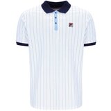 Fila BB1 Classic Striped Polo Shirt White/ Navy/Vista Blue Bijela | shoptok.hr