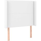  Uzglavlje s ušima bijelo 83x16x118/128 cm od umjetne kože | shoptok.hr