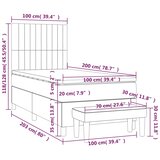 Box spring krevet s madracem svjetlosivi 100x200 cm baršunasti | shoptok.hr
