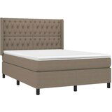  Krevet box spring s madracem LED smeđesivi 140x190 cm tkanina | shoptok.hr