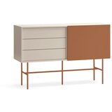 Teulat Opečnato oranžna/bež nizka komoda z drsnimi vrati 140x91 cm Nube – | Shoptok.si