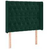  Uzglavlje s ušima tamnozeleno 103x16x118/128 cm baršunasto | shoptok.hr