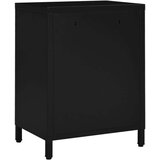 vidaXL noćni ormarić crni 40 x 30 x 54,5 cm od čelika i stakla | shoptok.hr