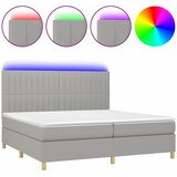  box spring s madracem LED svjetlosivi 200x200 cm tkanina | shoptok.hr