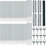 vidaXL Šesterokotna ograja Zelena 1,5x100 m Jeklo - - Zelena - 132.2 - 1.5 x 100 m - | Shoptok.si