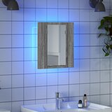  LED kupaonski ormarić s ogledalom boja hrasta 40x12x45cm drveni Siva | Shoptok.si