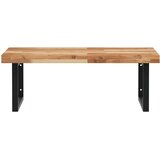  Zidna polica za umivaonik od čelika i masivnog bagremovog drva Smeđa 100 x 60 x 4 cm | Shoptok.si