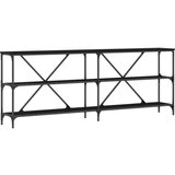  Konsolna miza Črni hrast 200x30x75 cm Izdelano iz lesa in jekla | Shoptok.si