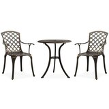  3-dijelni bistro set od lijevanog aluminija brončani Cijene