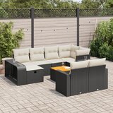 vidaXL 11-dijelni set vrtnih sofa od poliratana s jastucima crni | shoptok.hr