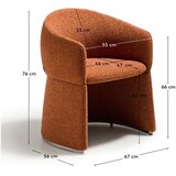 Kave Home Podstavljena blagovaonska stolica s naslonima za ruke boja terakote Bosca – | shoptok.hr