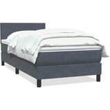 vidaXL Box Spring postelja z vzmetnico Temno siva 80x220 cm Velvet, (21790842) | Shoptok.si