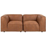 Bonami Selection Temno rjava sedežna garnitura iz imitacije usnja 208 cm Fairfield Kentucky – Cene