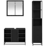 vidaXL Komplet pohištva za kopalnico 3 pcs Črni hrast 80 x 33 x 60 cm | Shoptok.si