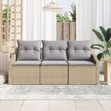  Vrtni kauč set 3 dijela Svjetlosiva Bež Ratan Poliester jastučići | shoptok.hr