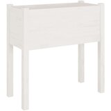 vidaXL vrtno cvetlično korito 2 kosa belo 70x31x70 cm trdna borovina | Shoptok.si
