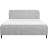 MID.YOU OBLAZINJENA POSTELJA 140 cm x 200 cm , les, tekstil, leseni material svetlo siva | Shoptok.si