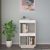 VidaXL knjižna omara bela 40x35x71 cm trdna borovina Slike