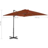 Konzolni suncobran s aluminijskom šipkom 250 x 250 cm terakota | shoptok.hr