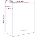 vidaXL Viseći ormarić siva boja betona 50x31x60 cm konstruirano drvo | shoptok.hr