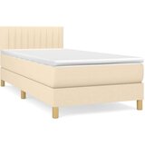  Okvir kreveta s oprugama i madrac krem 80x200 cm od tkanine | shoptok.hr