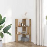  Kutni regal z knjige 3 razine artisian hrast 50x50x102cm drveni | shoptok.hr