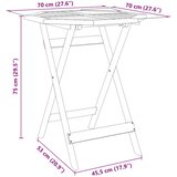 vidaXL sklopivi vrtni stol Ø70x75 cm od masivnog bagremovog drva | shoptok.hr