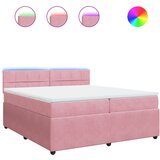 vidaXL Box spring postelja z vzmetnico roza 200x200 cm žamet, (21310670) | Shoptok.si